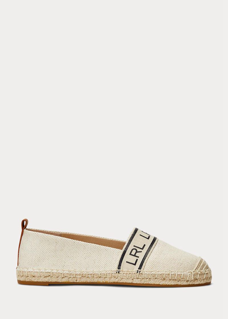 Sandalias Lauren Mujer Caylee Iii Lona Espadrille Chile Beige TQNIK-6231